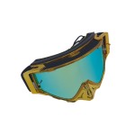 Ochelari unisex ski, snowboard, motociclism, ciclism, rama aurie lucioasa, lentila multicolora, O11GBMN